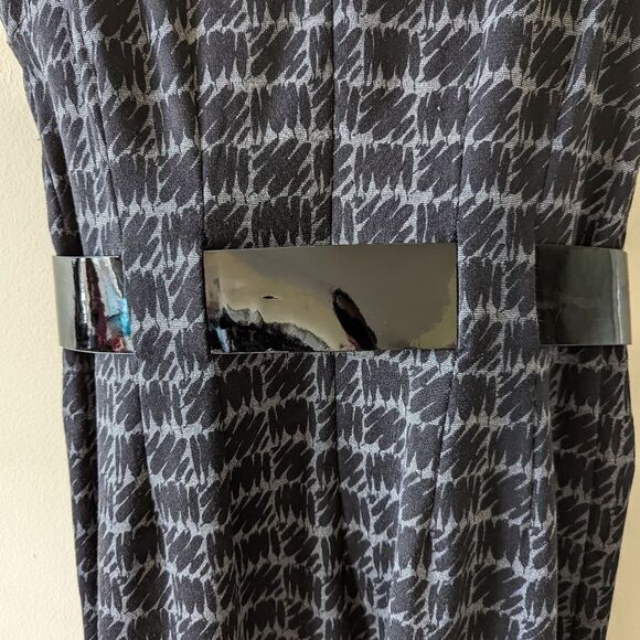 Calvin Klein elegant gray geometric pattern belted smart work dress size 8 - Picture 5 of 10